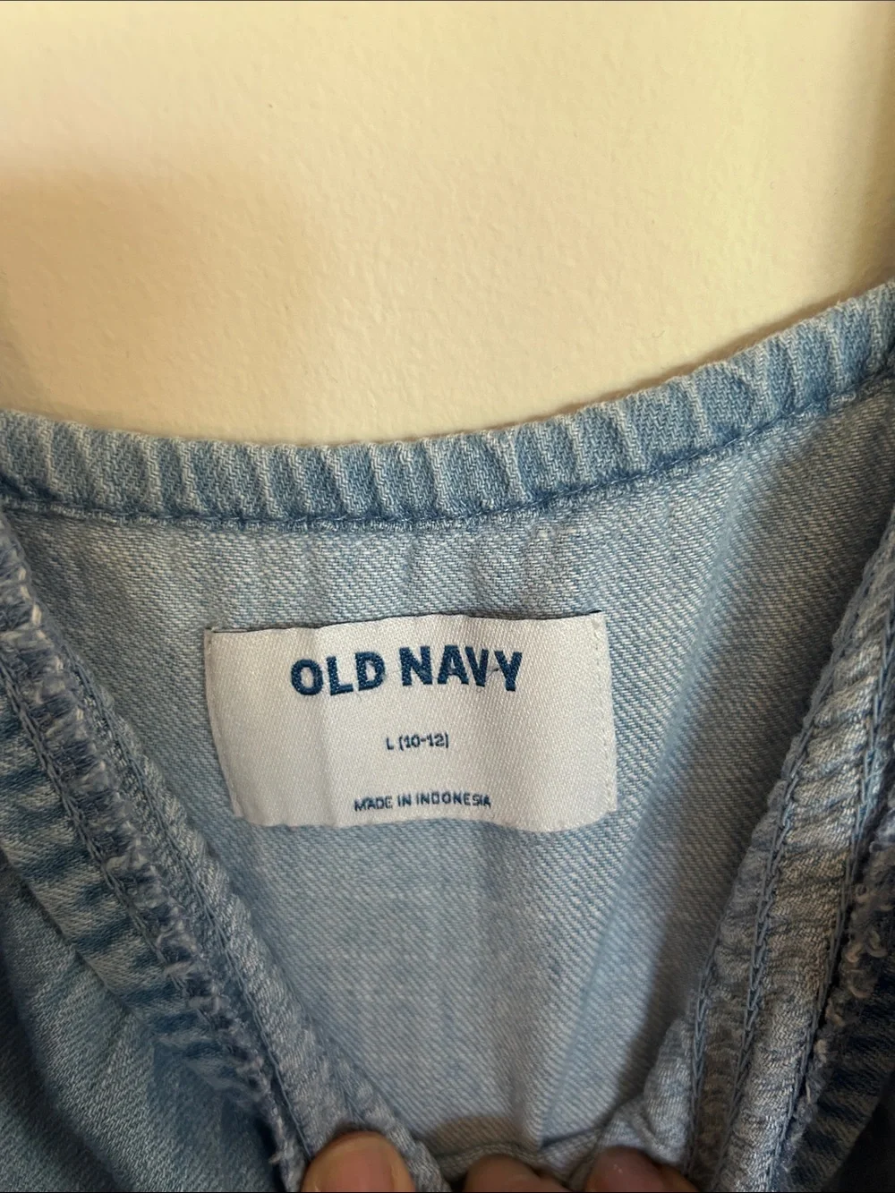 Old Navy Light Blue Denim Sleeveless Wide-Leg Jumpsuit